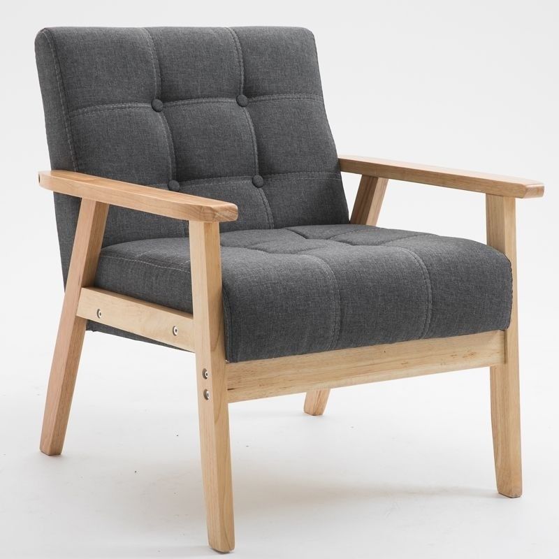 Chaise à chaise douce pour appartement salon et hôtel Sofa en bois massif en tissu en bois Chaise avec design moderne