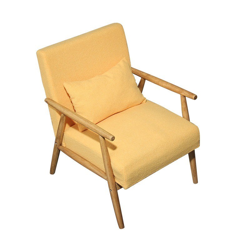 Meubles pour la maison W66*D77*H87CM Chaise de canapé en bois massif en tissu de bois Design moderne Chaise de siège souple pour salon et hôtel