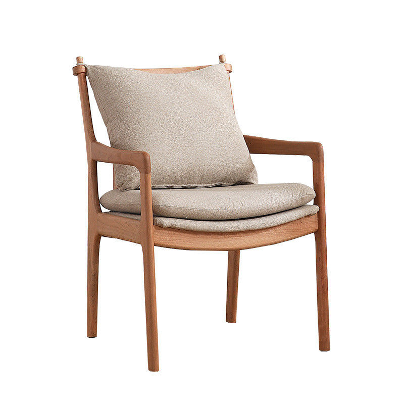 Chaise d'appui-bras en bois chaise à manger en bois rembourrée avec rembourrage en vrac