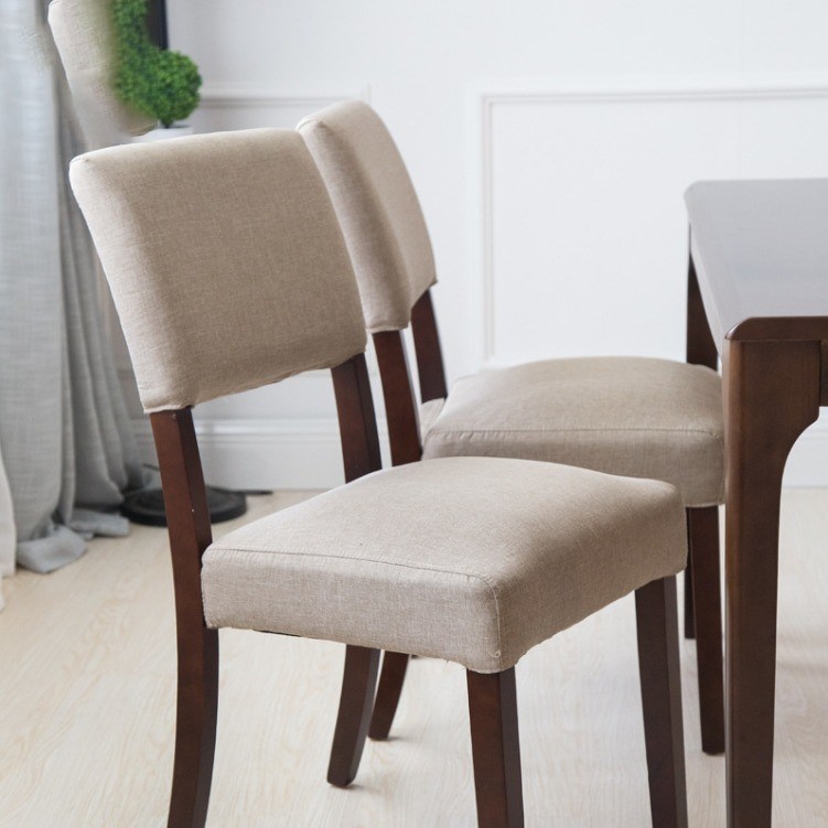 Chaise de salle à manger en bois massif en tissu tapissé de couleur parfaite pour l'aménagement d'un hôtel/salle à manger/restaurant