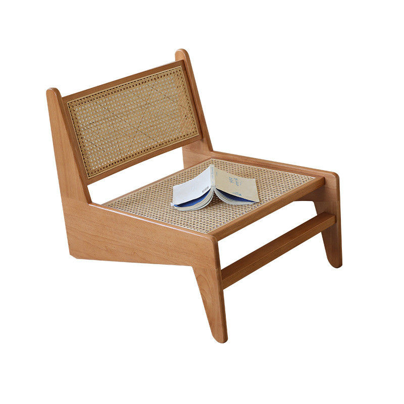 Chaise de loisirs de style nordique en bois en caoutchouc pour salon Chaise de salon en bois