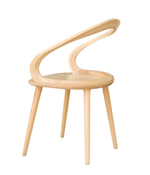 Meubles de restaurant Chaise à manger en bois massif moderne avec finition en cérise et design nordique