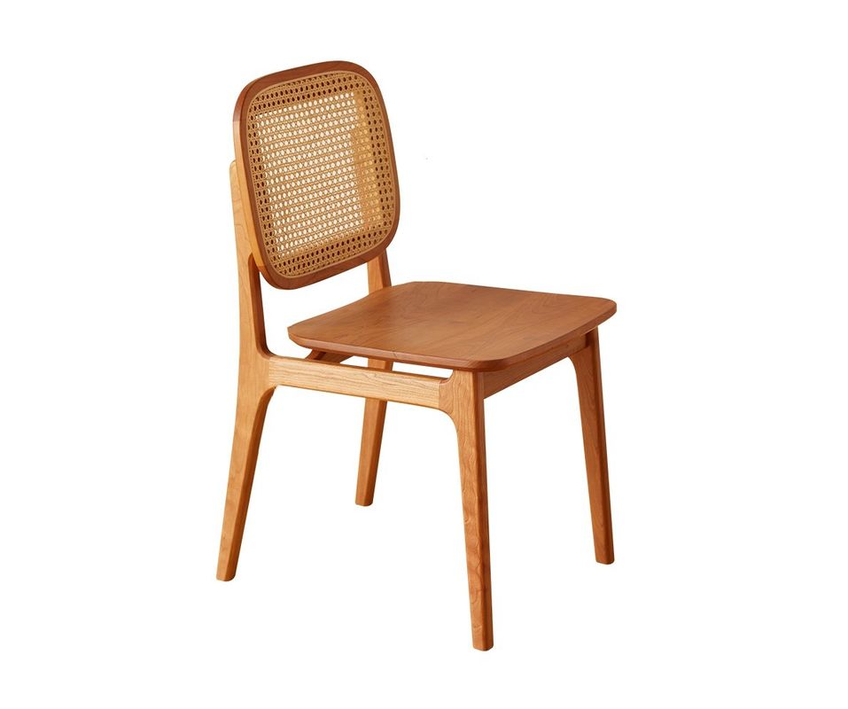 Accueil Meubles modernes tissés en rotin naturel Chaise à manger en bois massif pour hôtel et restaurant