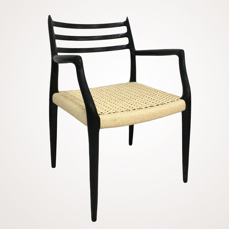 Meubles de salon de designers Chaise à manger moderne en bois de cerisier en papier tissé en bois massif