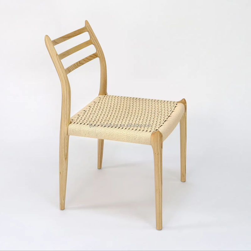 Chaise à cordes en bois massif pour salle à manger et meubles de salon