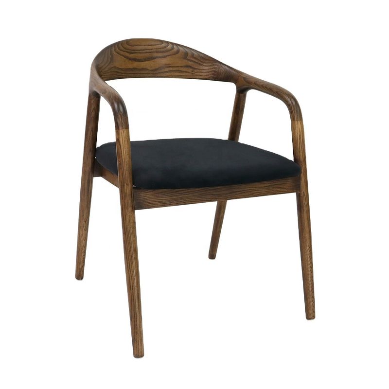 Chaise simple en bois Tissus Salon Restaurant Nordique Salle à manger en bois Café Thé Chaises de loisirs Chaise à manger en bois massif OEM/ODM