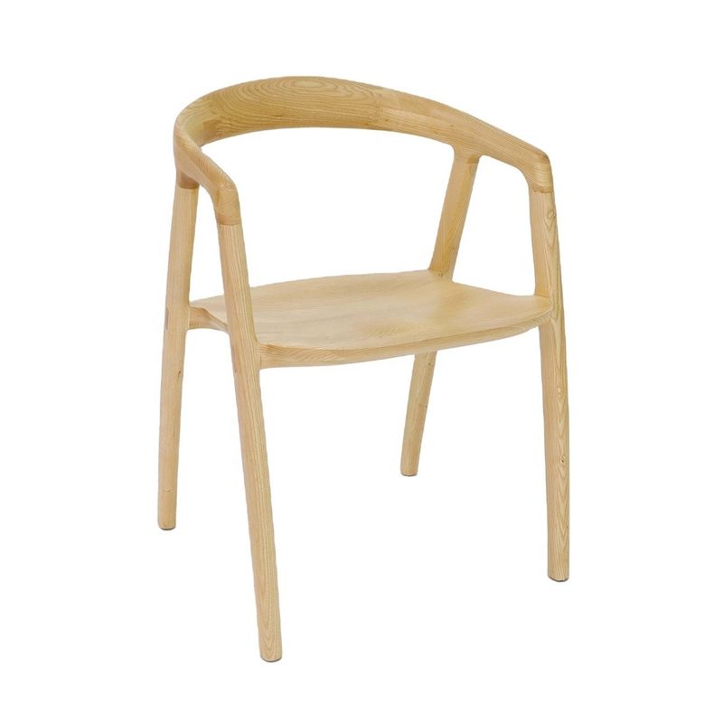 Restaurant de style nordique moderne Design de fauteuil en bois Chaises à manger en bois massif avec meubles et emballage du courrier