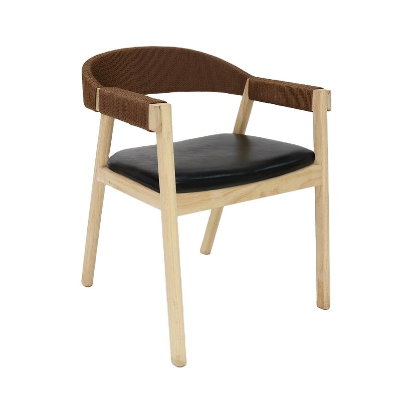 Facilities de loisirs Chaise à manger en bois massif pour restaurant Cordon tissé à la main Généralité Simplicité Meubles pour la maison