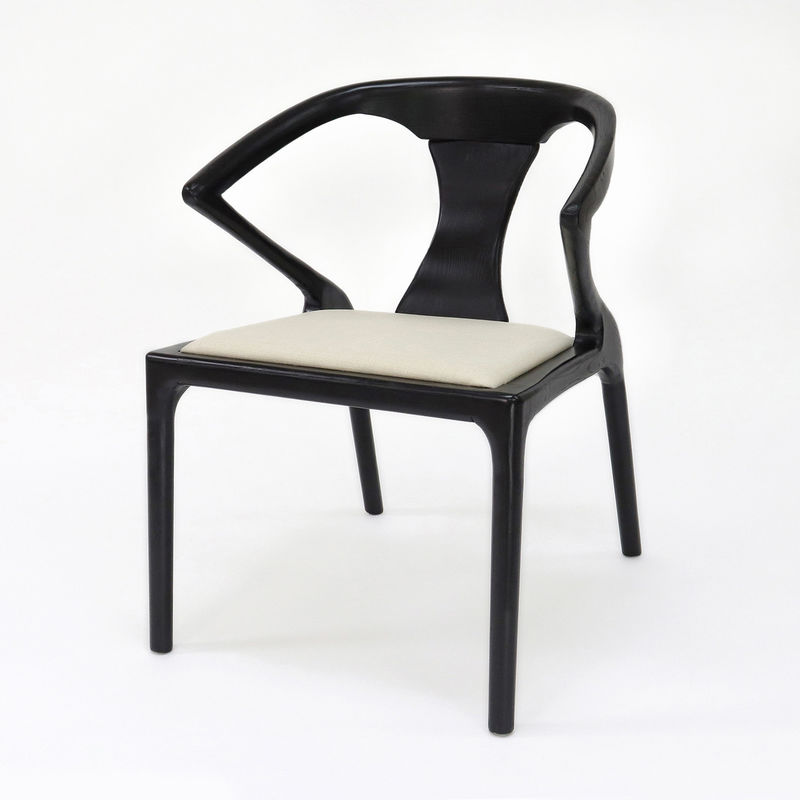 Meubles de restaurant Tissu chaise de salle à manger en bois rembourrée avec design vintage